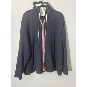 Tommy Hilfiger Full Zip Hoodie‎ Sherpa Lined Navy Blue Mens Size XL